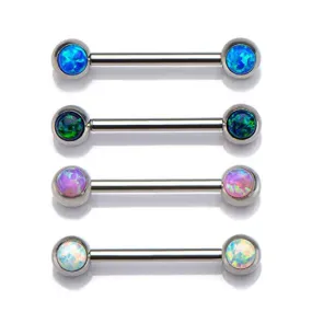 14g Forward Facing Synthetic Opal WildKlass Nipple Barbells