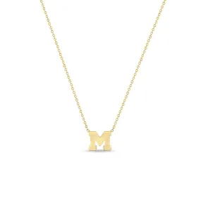 14k Gold Large Initial Letter Necklace