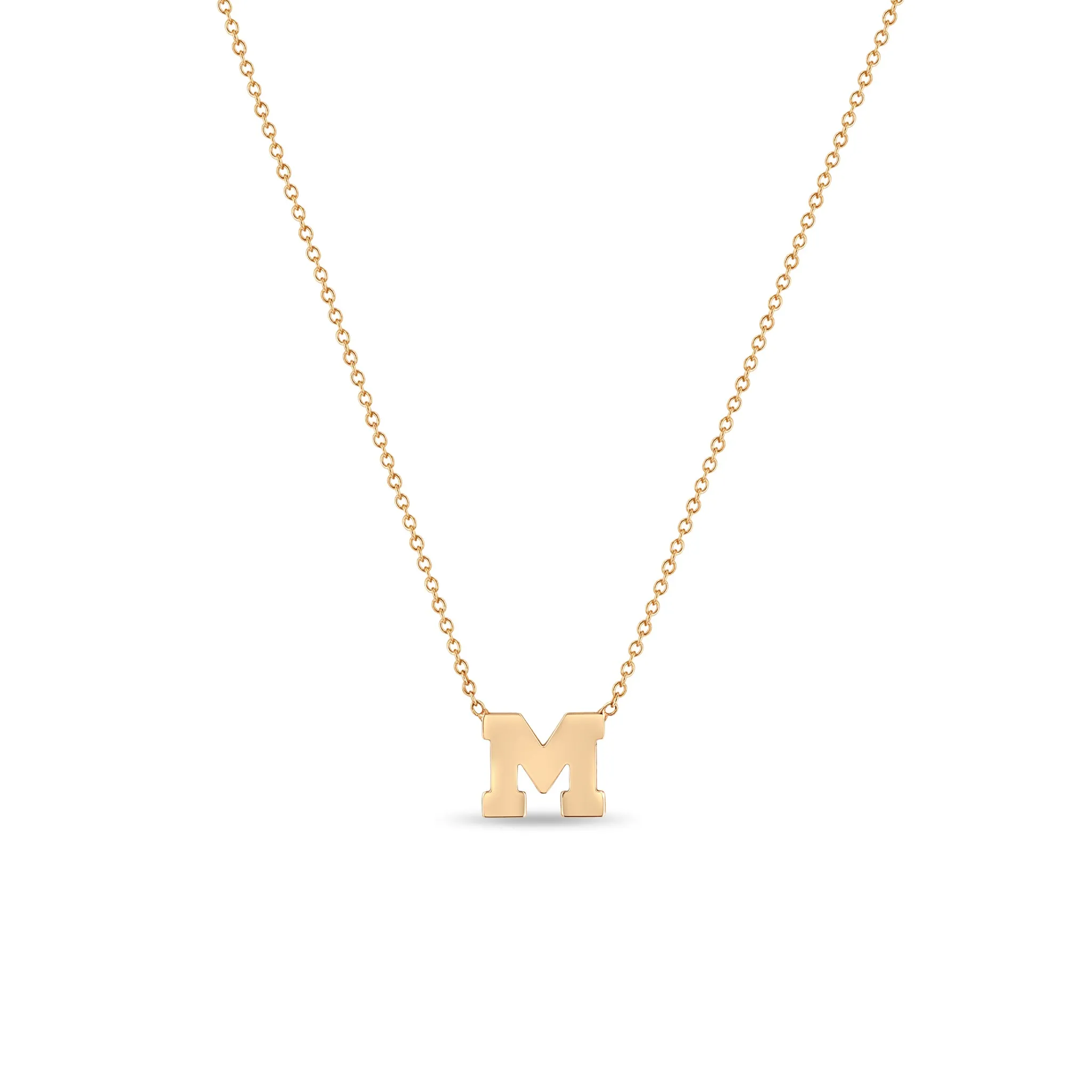 14k Gold Large Initial Letter Necklace