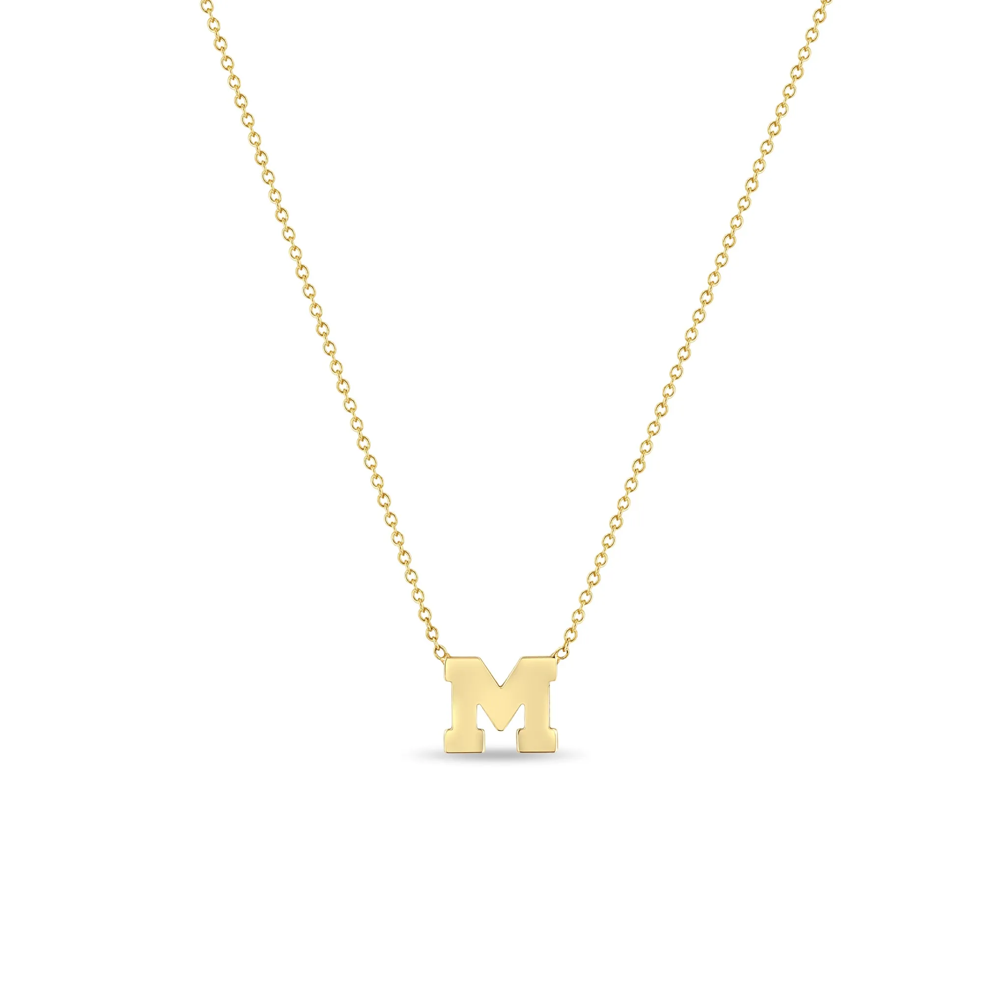 14k Gold Large Initial Letter Necklace