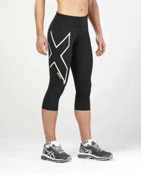 2XU Women's Ice X Mid Rise Compression 3/4 Tights WA4892 - BLK/MWT