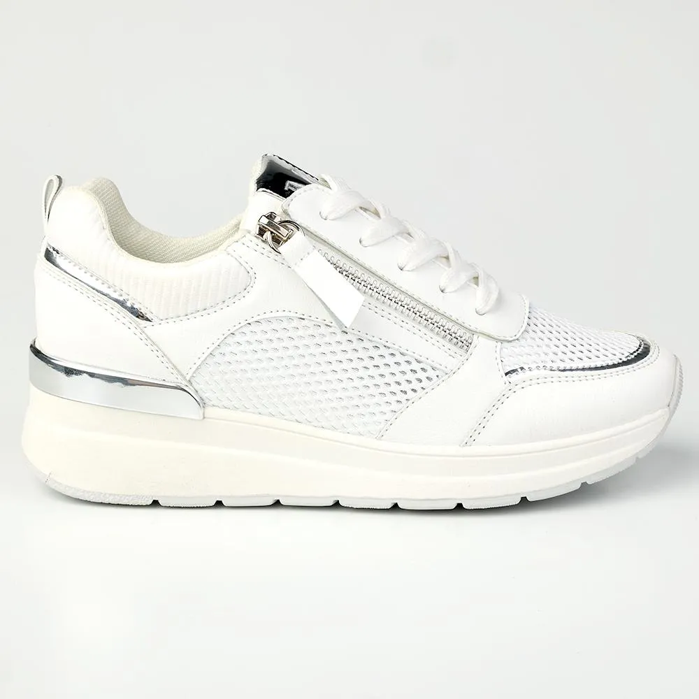 Aaliyah Sneaker - White/Silver