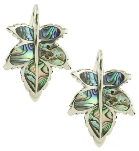 Abalone Leaf White Brass Ear Weights