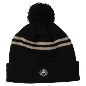 AHEAD Black/Khaki Toque Multi-Stripe With Pom