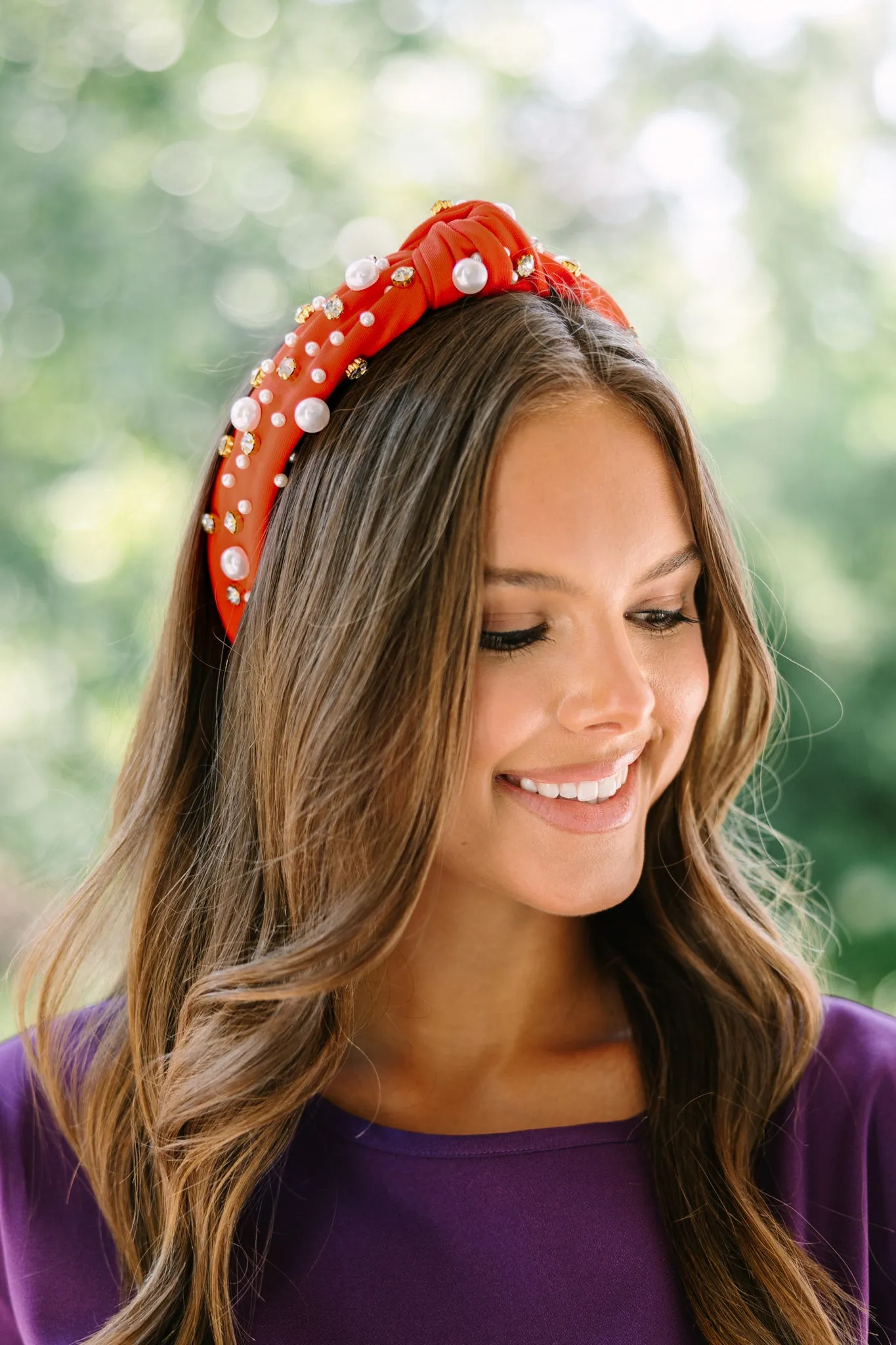 All In Fire Orange Embellished Headband