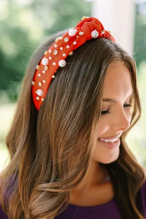 All In Fire Orange Embellished Headband