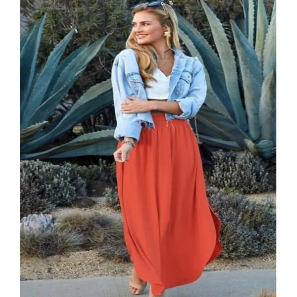 Allegra Maxi Rust Skirt