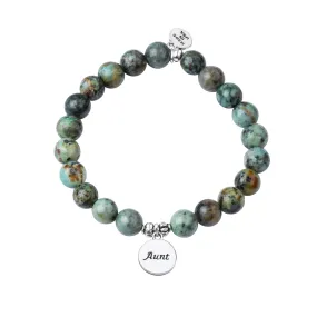 Aunt | Stone Beaded Charm Bracelet | African Turquoise