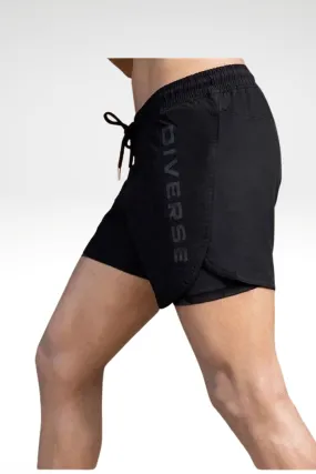 Black Diverse 2 in 1 Shorts