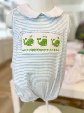 Boys Smocked Whale Bubble