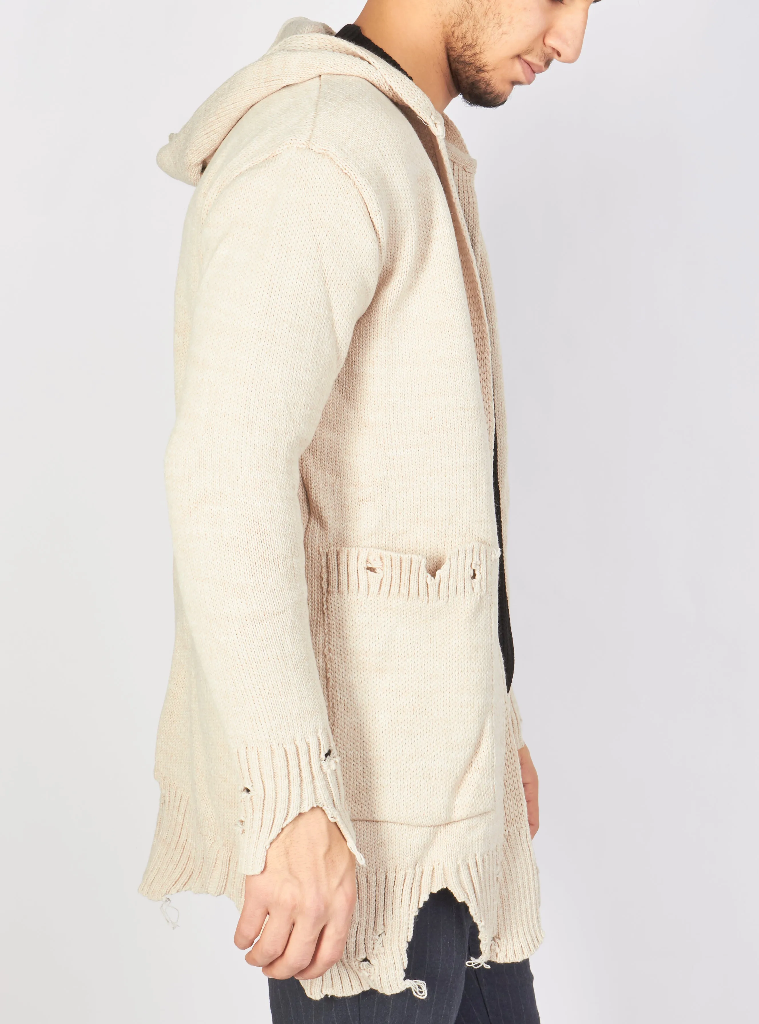 Buyer's Choice Cardigan - Ripped - Cream - T3770