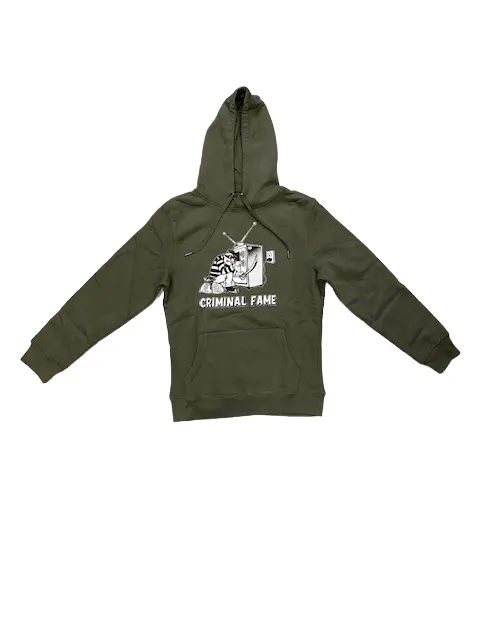 C1RCA Criminal Hood MHO154 military green hooded sweatshirt