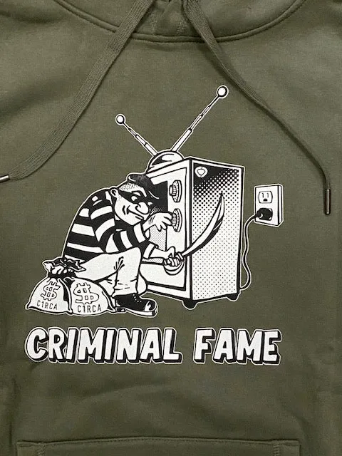 C1RCA Criminal Hood MHO154 military green hooded sweatshirt