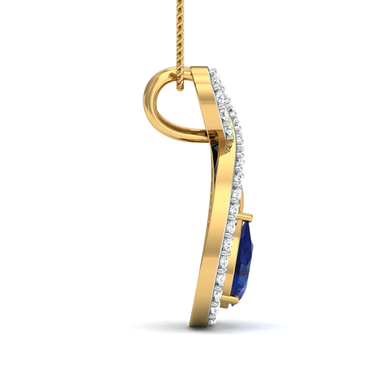 Diva Sapphire Pendant (Gold Plated 925 Sterling Silver)