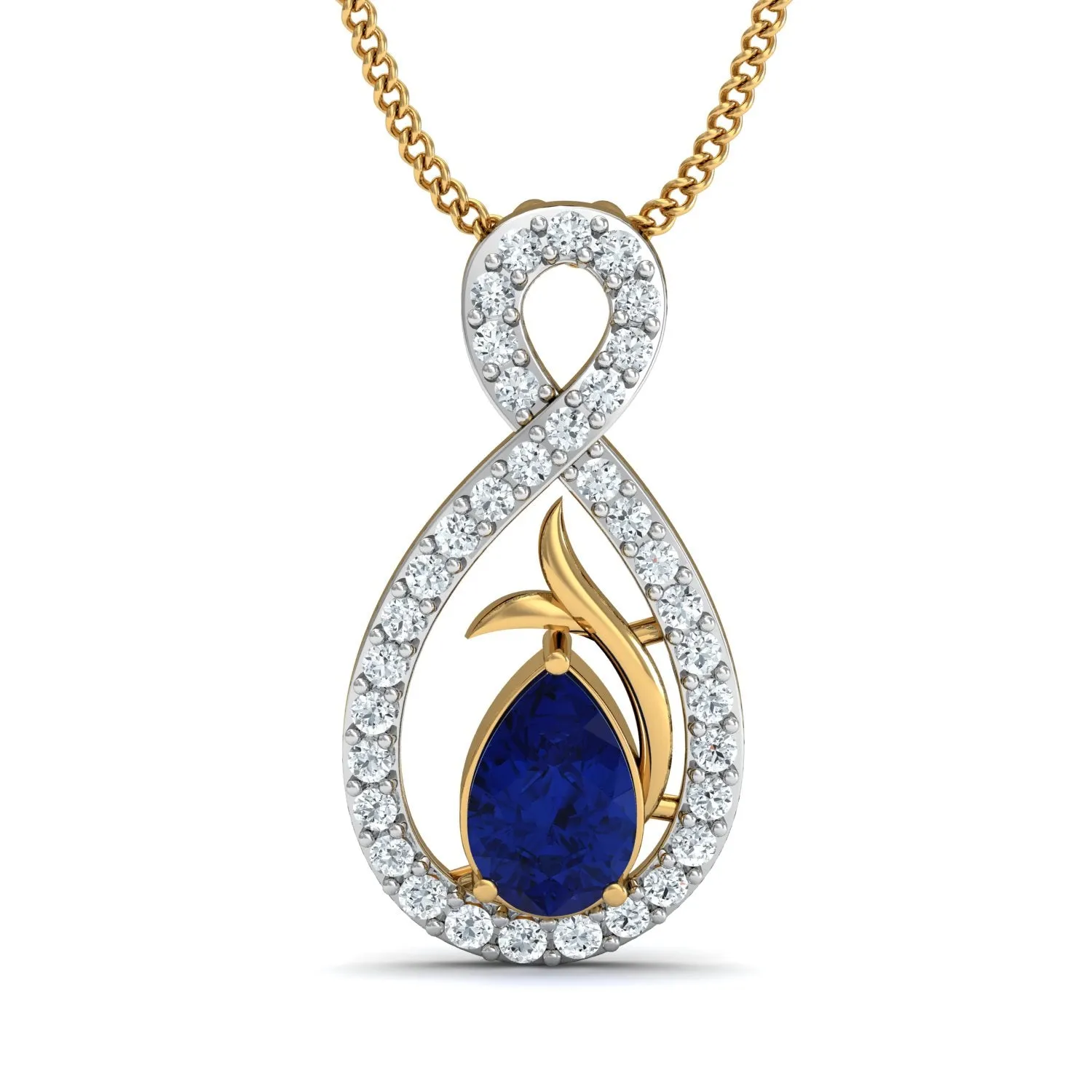 Diva Sapphire Pendant (Gold Plated 925 Sterling Silver)