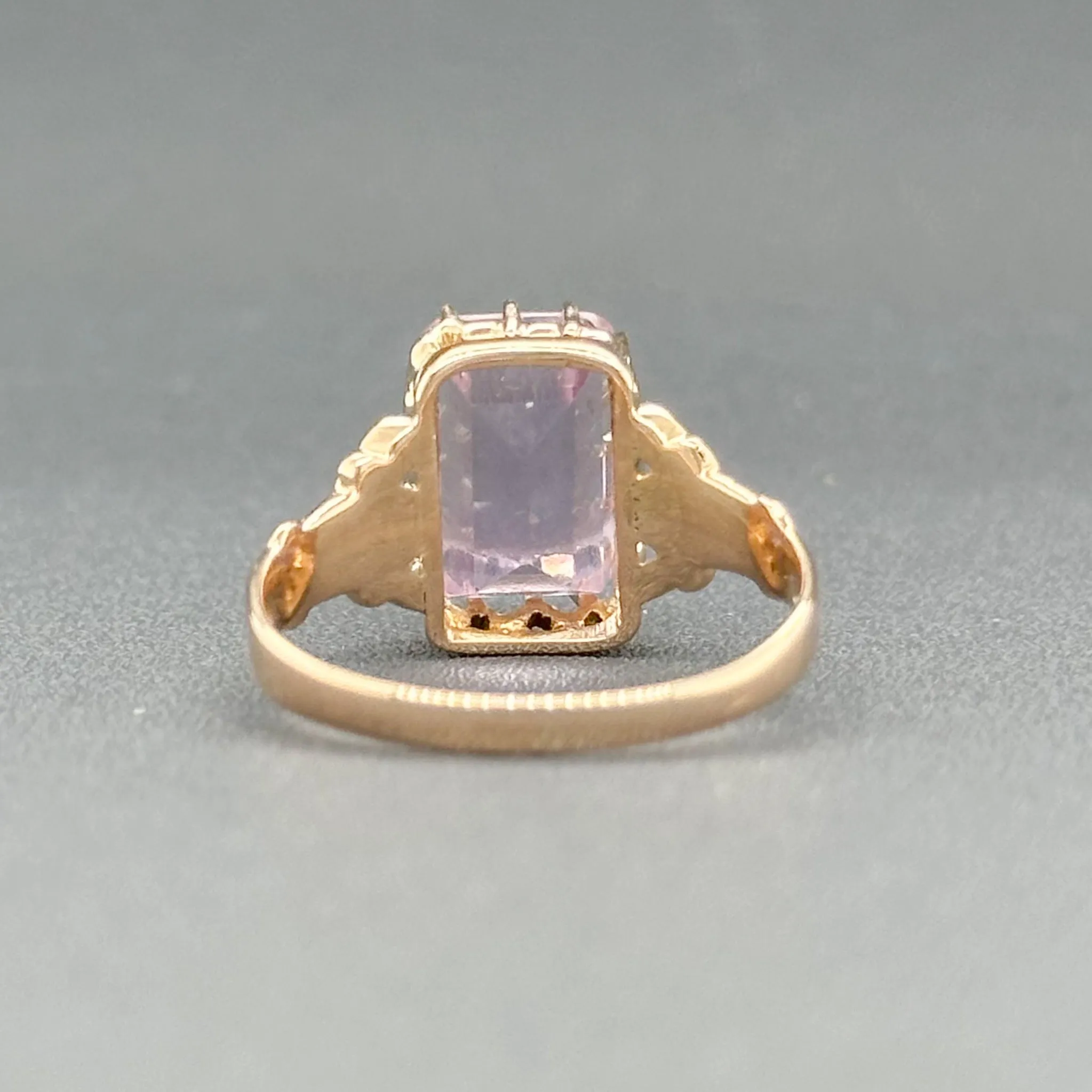 Estate Victorian 10K R Gold 3.51ct Amethyst Ring