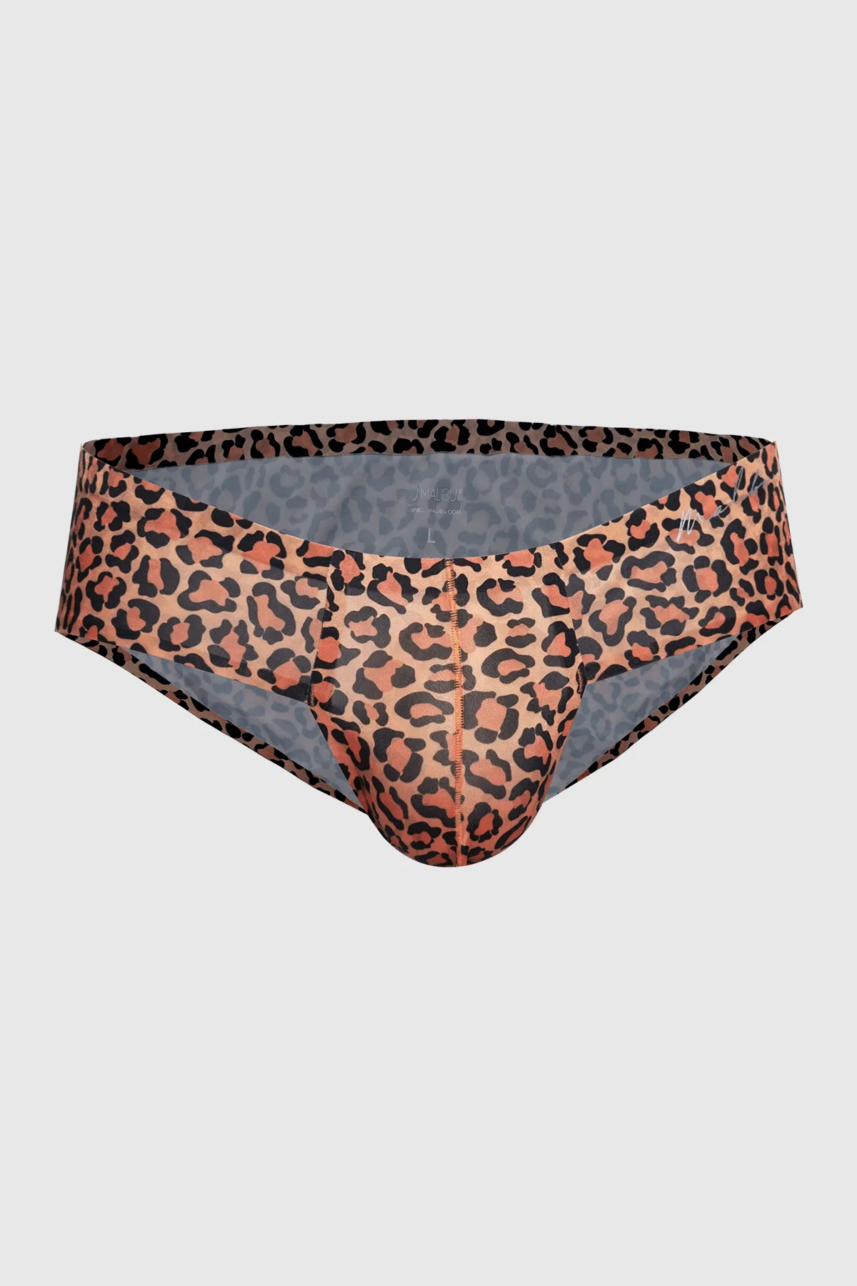 Feelin' Sultry Seamless Briefs with Bulge Pouch - Leopard