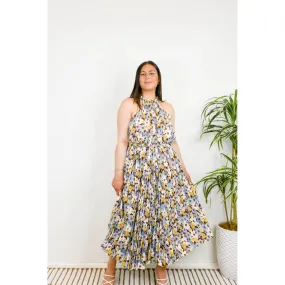 Flower Print Pleated Dress