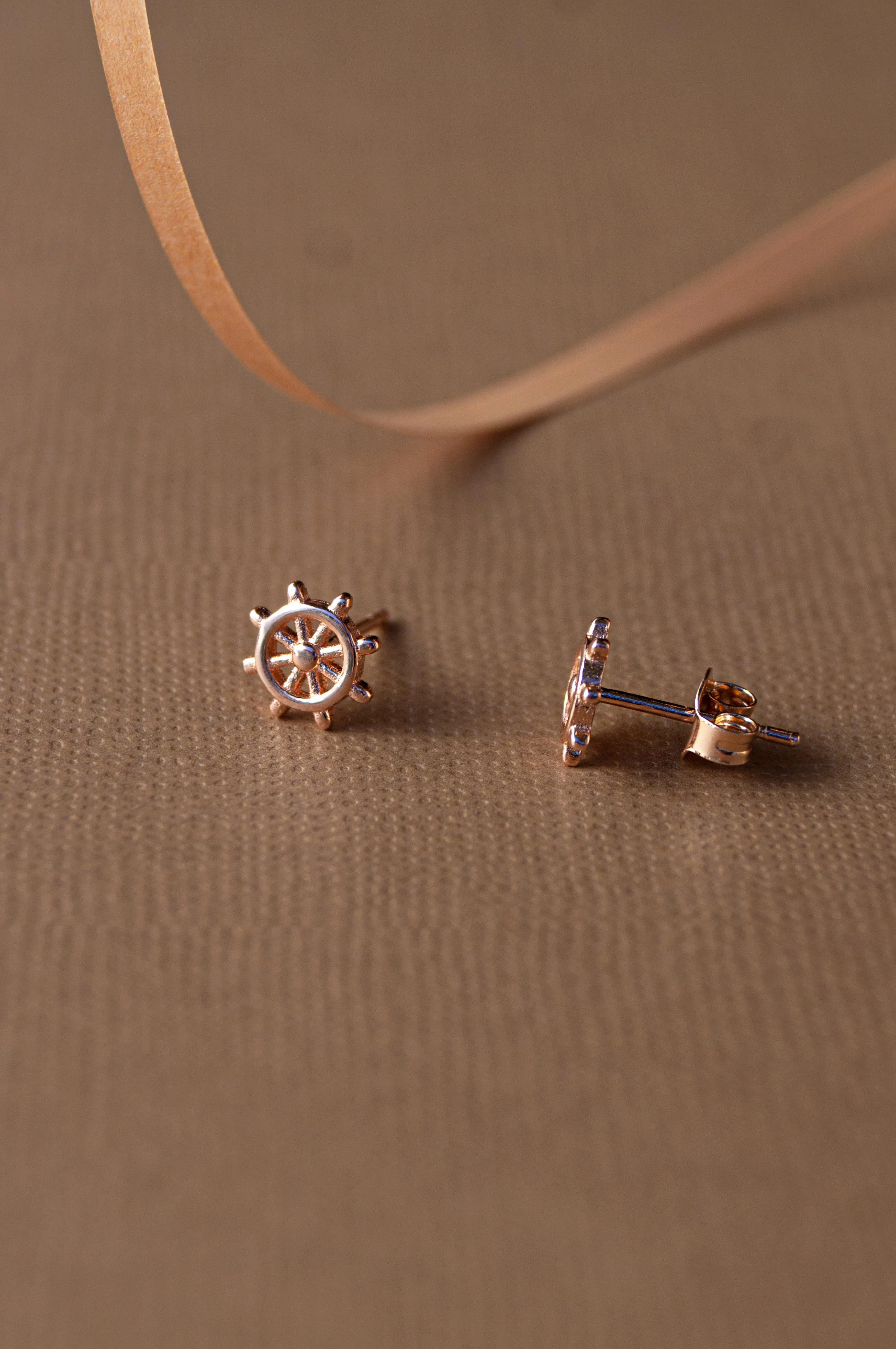 Fortune Wheel Sterling Silver Mini Stud Earrings