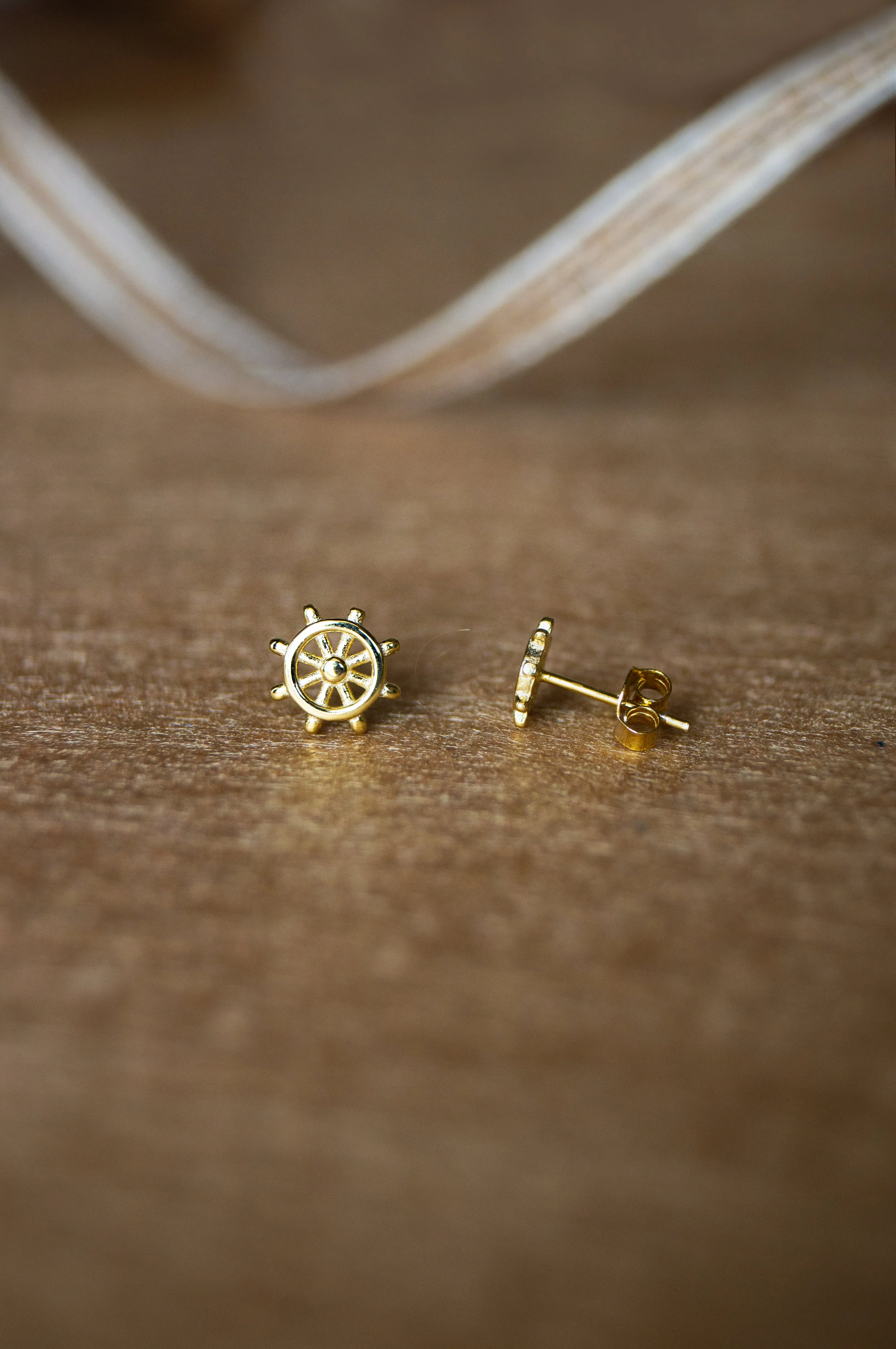 Fortune Wheel Sterling Silver Mini Stud Earrings