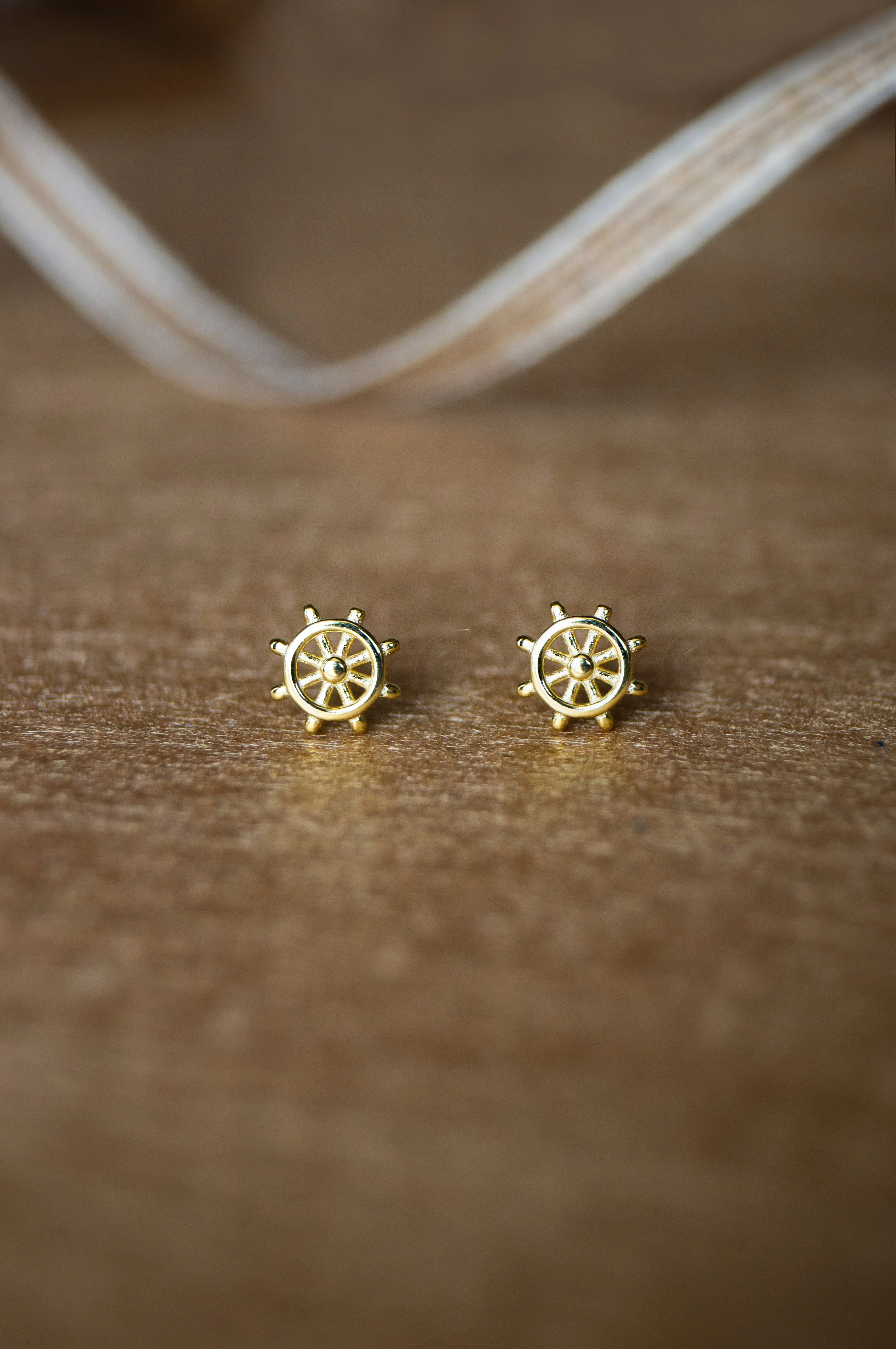 Fortune Wheel Sterling Silver Mini Stud Earrings