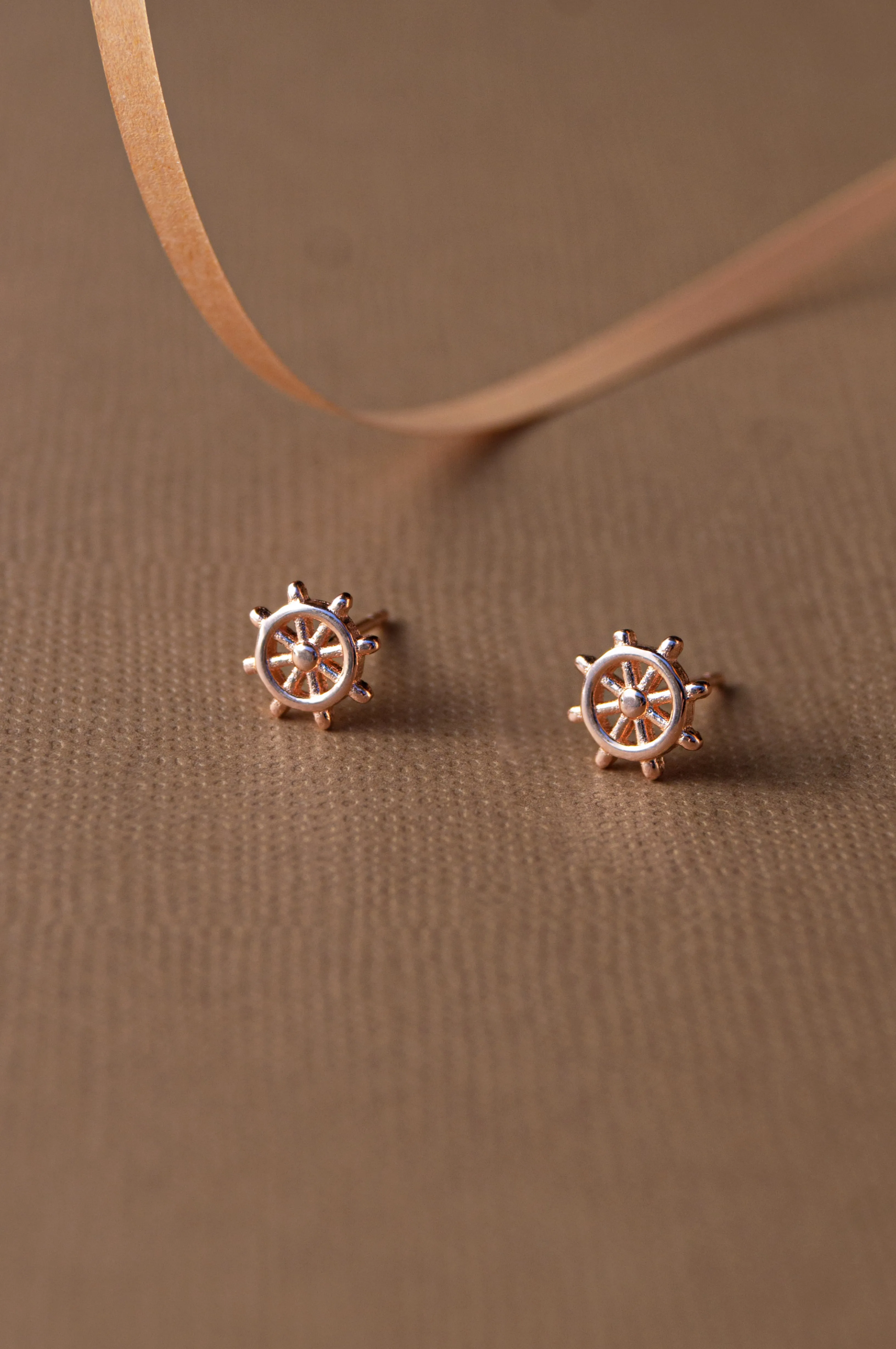 Fortune Wheel Sterling Silver Mini Stud Earrings