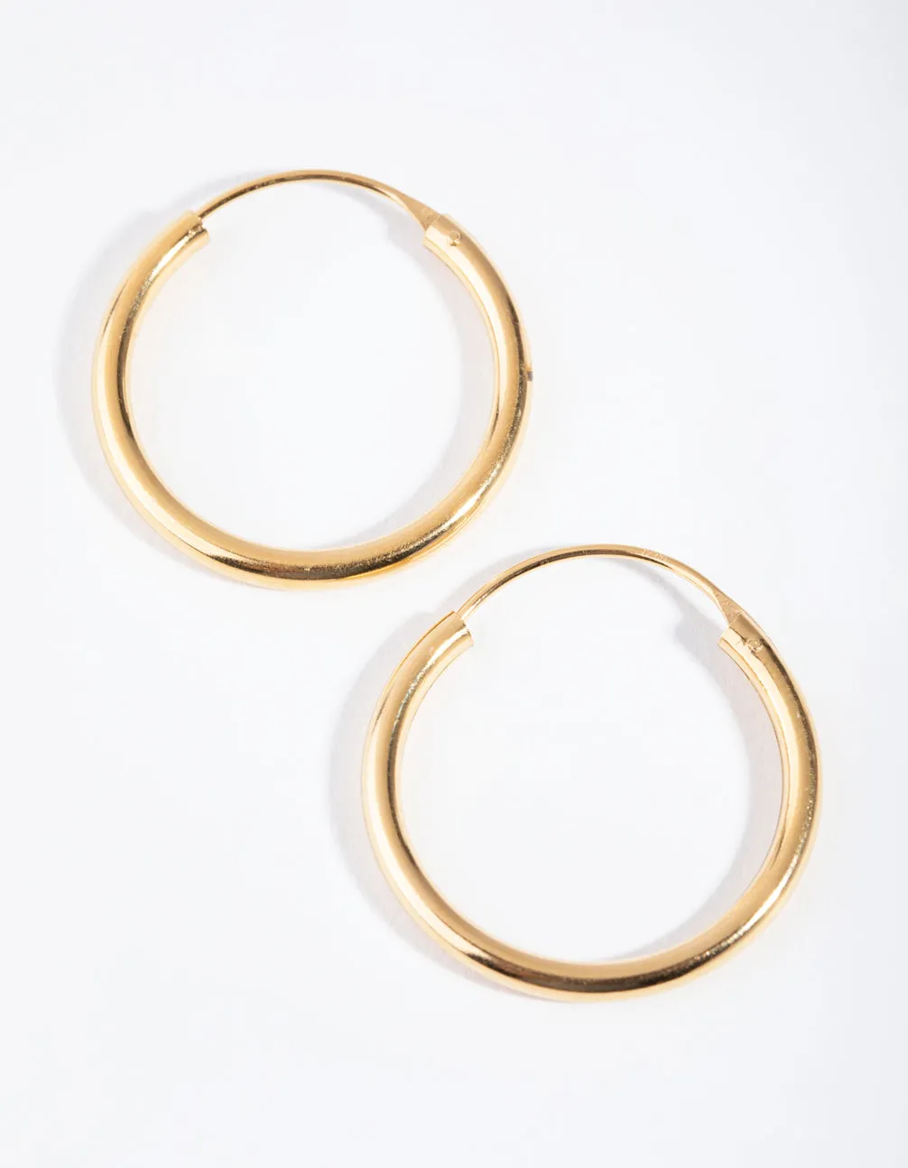 Gold Plated Sterling Silver 25mm Hoop Earrings