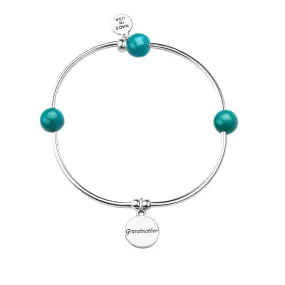 Grandmother | Soft Bangle Charm Bracelet | Turquoise