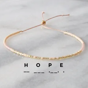 HOPE Morse Code String Bracelet