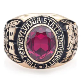 Jostens Vintage 10K Gold Lab Ruby University of Pennsylvania 1991 Class Ring