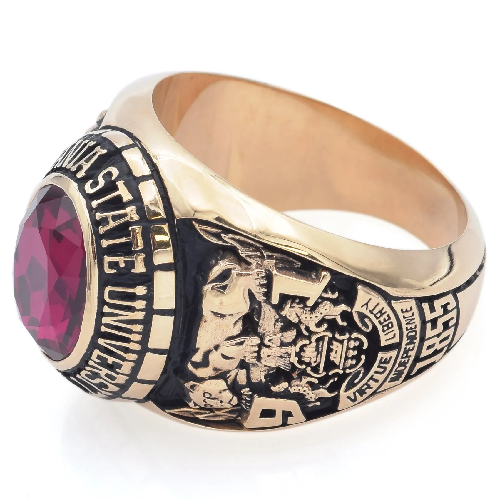 Jostens Vintage 10K Gold Lab Ruby University of Pennsylvania 1991 Class Ring