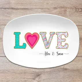 Love Heart Valentine Personalized Platter