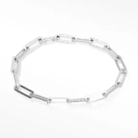 Mama Paperclip Silver Bracelet 8''