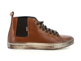 Melluso uomo sneakers pelle con elastici e stringhe