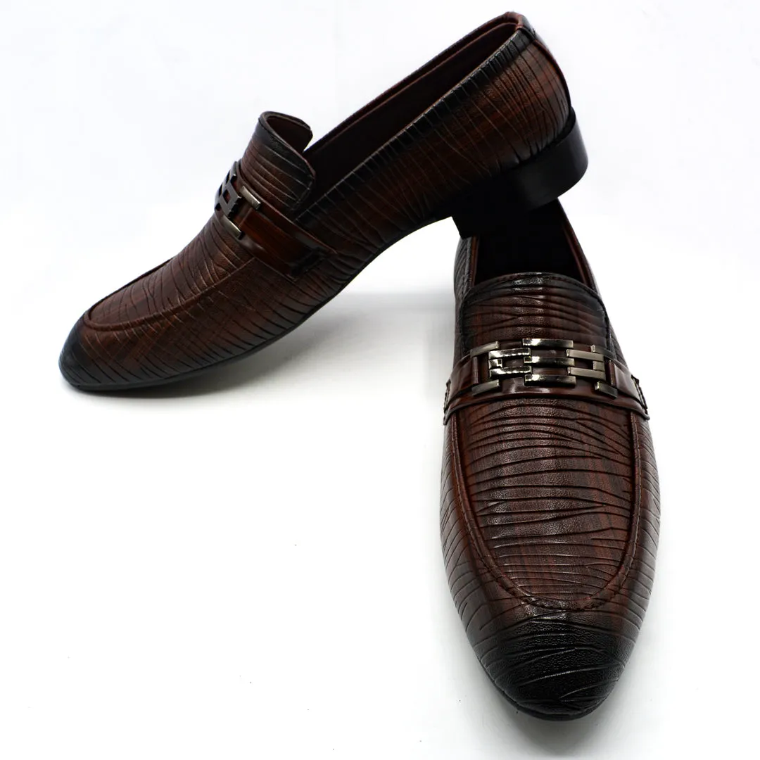 Men Brown Imported PU Leather Shoes