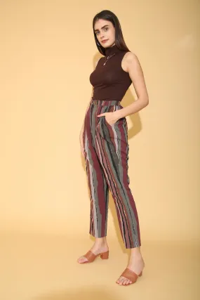 Multicolour Striped Pencil Pants