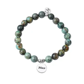 Niece | Stone Beaded Charm Bracelet | African Turquoise