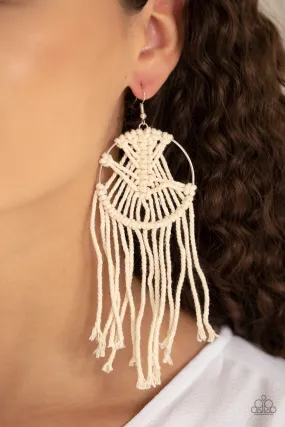 Paparazzi Earring ~ MACRAME, Myself, and I - White