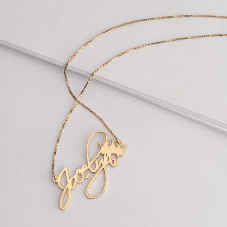 Personalised Crown Name Necklace