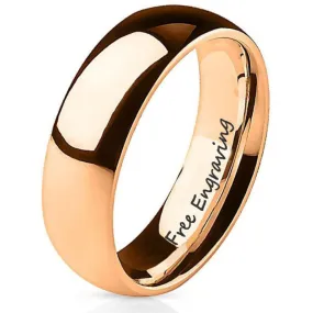 Personalized Men's Rose Gold Promise Ring - Engraved Men's Ring