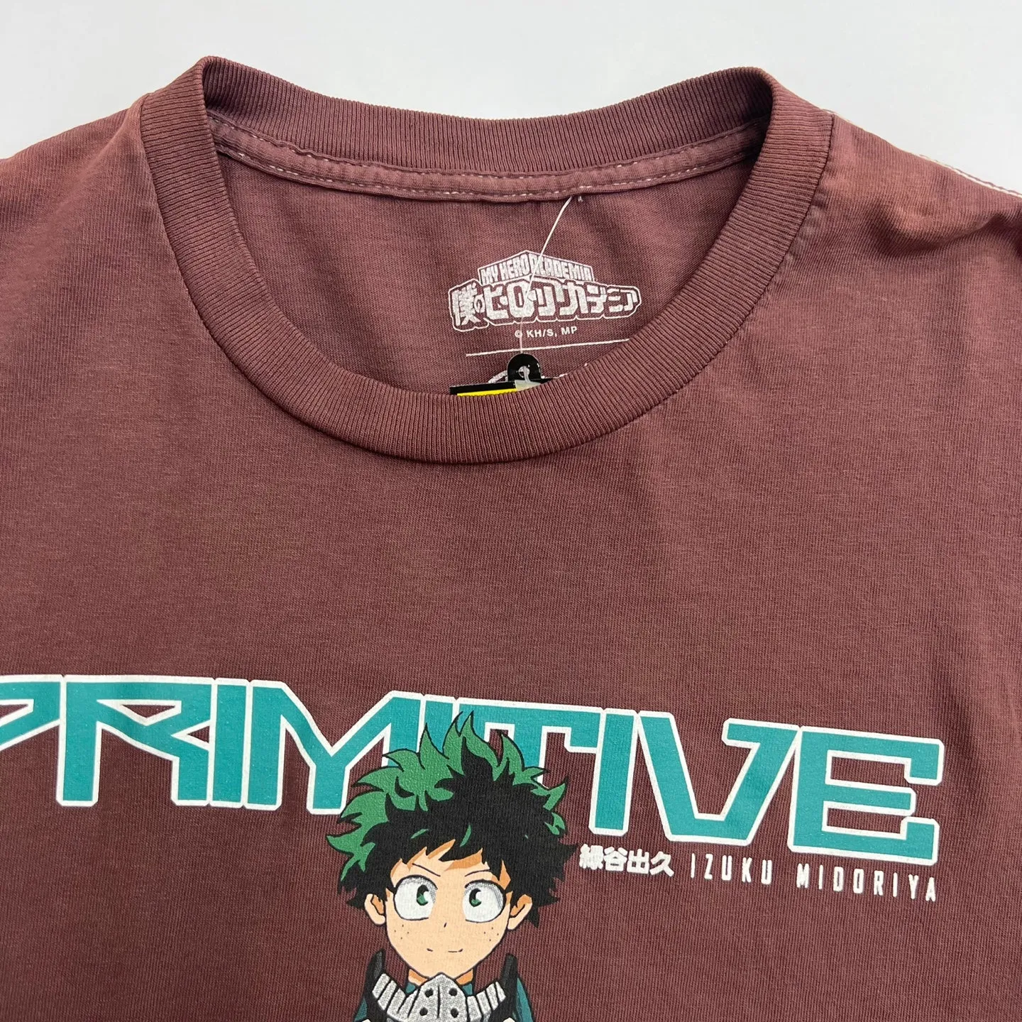 PRIMITIVE X My Hero Academia Izuku Midoriya Washed Tee - BURGUNDY