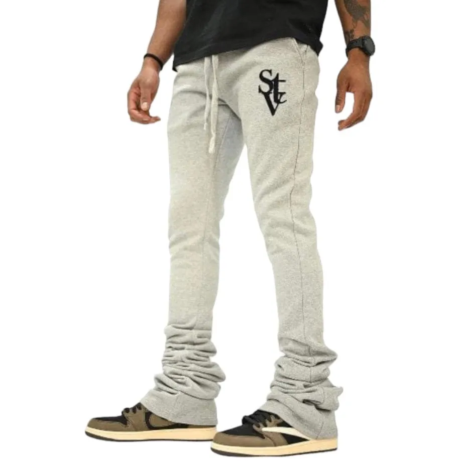 Si Tu Veux Logo Super Stacked Jogger (Heather Gray) TV0092