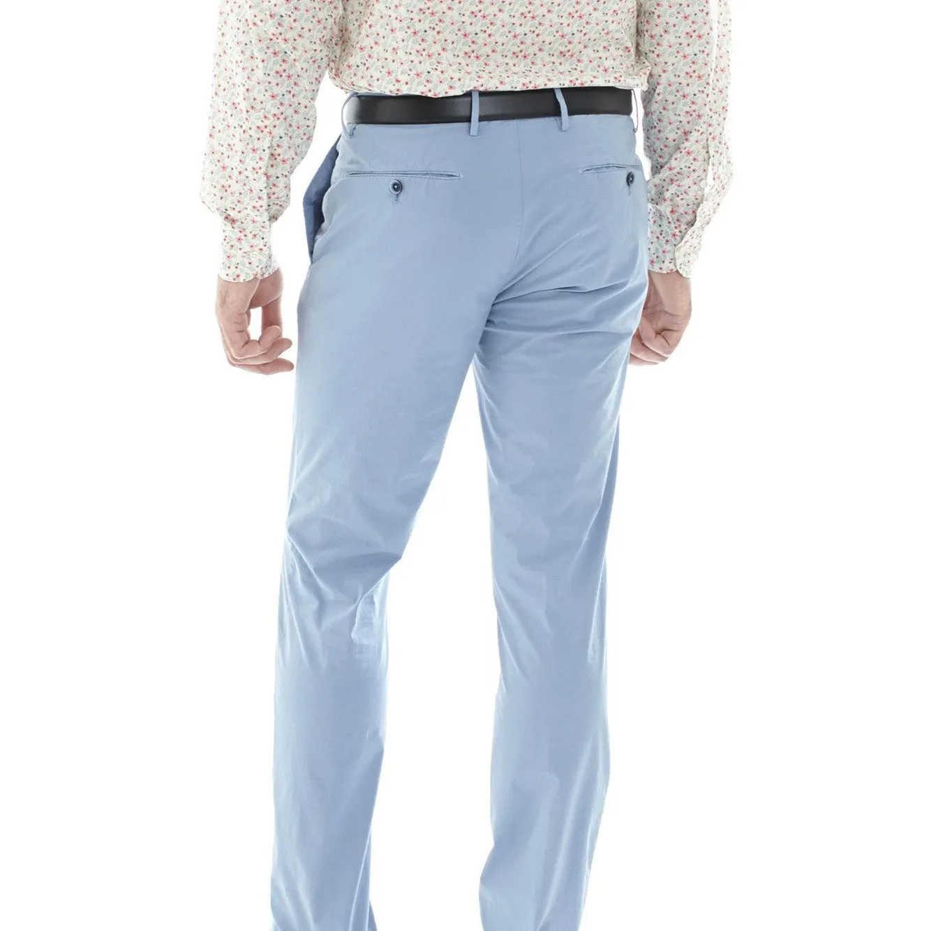 SLIM POPLIN PANT BLUE