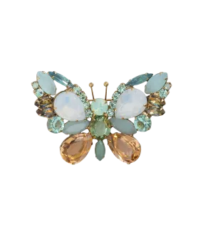 Small Butterfly in Aqua / White Opal / Light Peach