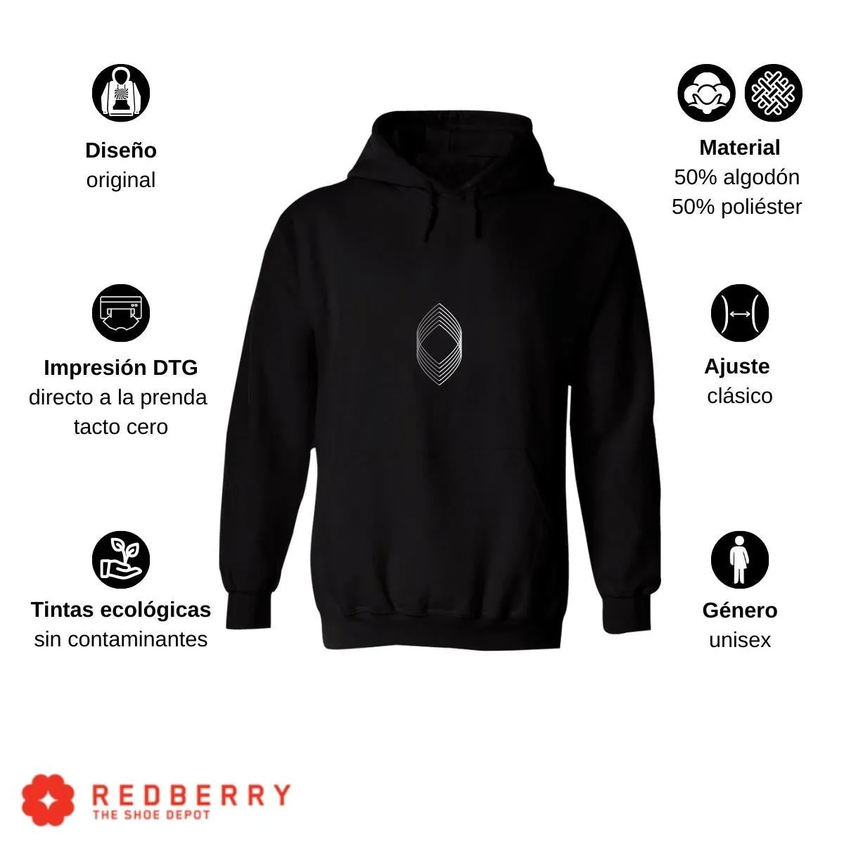 Sudadera Hombre  Hoodie Geometría Diseo Frases 014