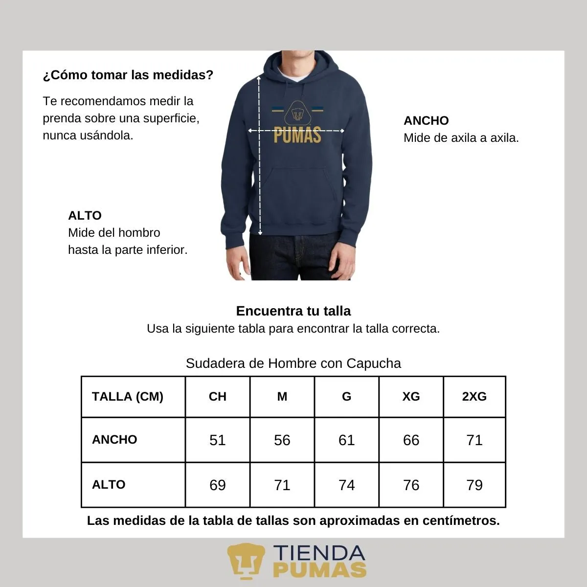 Sudadera Hombre Hoodie Pumas UNAM Insignia