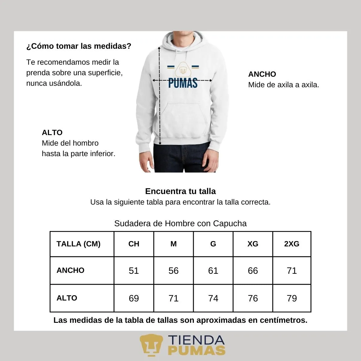 Sudadera Hombre Hoodie Pumas UNAM Insignia