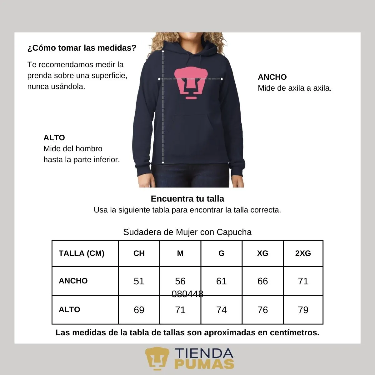 Sudadera Mujer Hoodie Pumas UNAM Logo Rosa Vinil