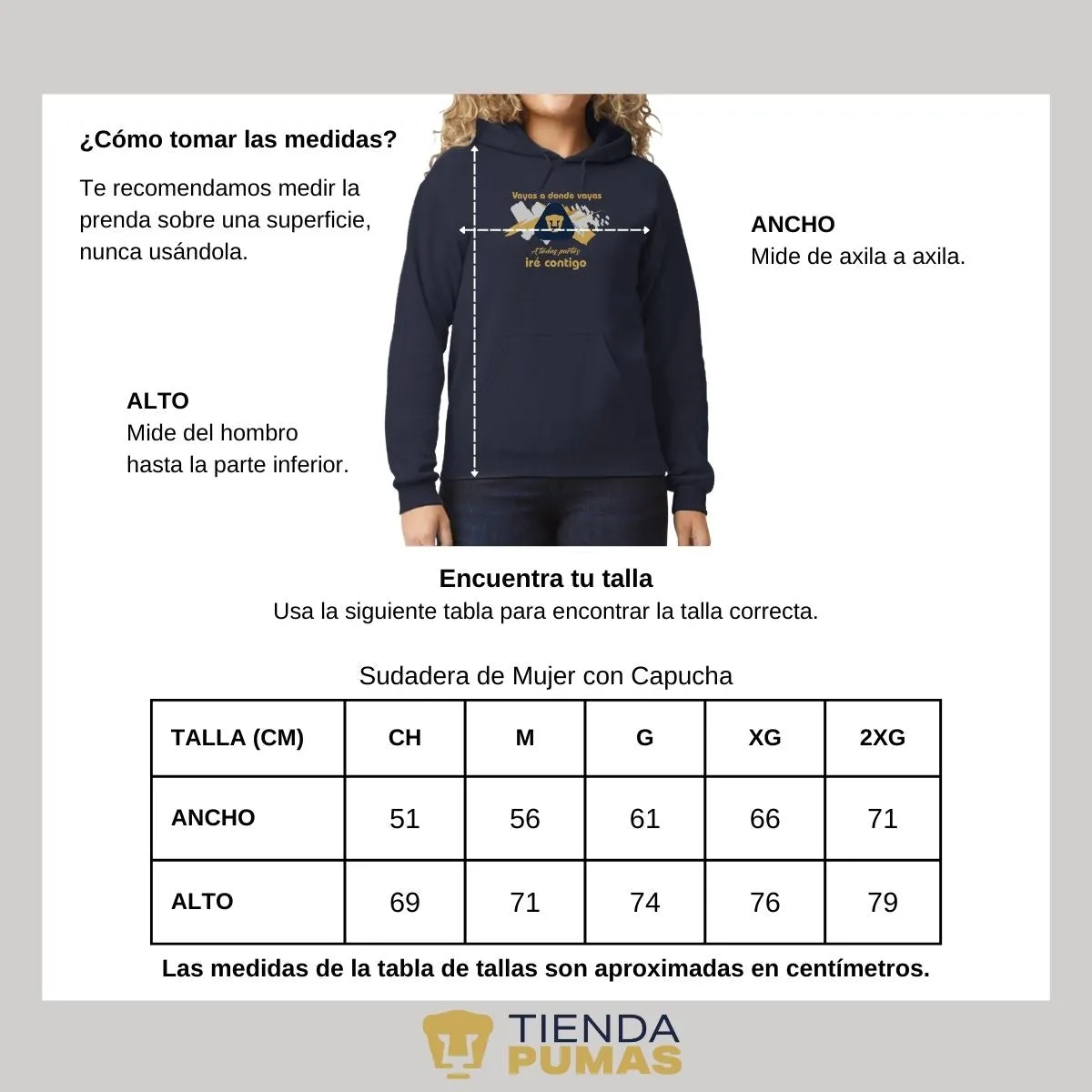 Sudadera Mujer Pumas UNAM vuelta