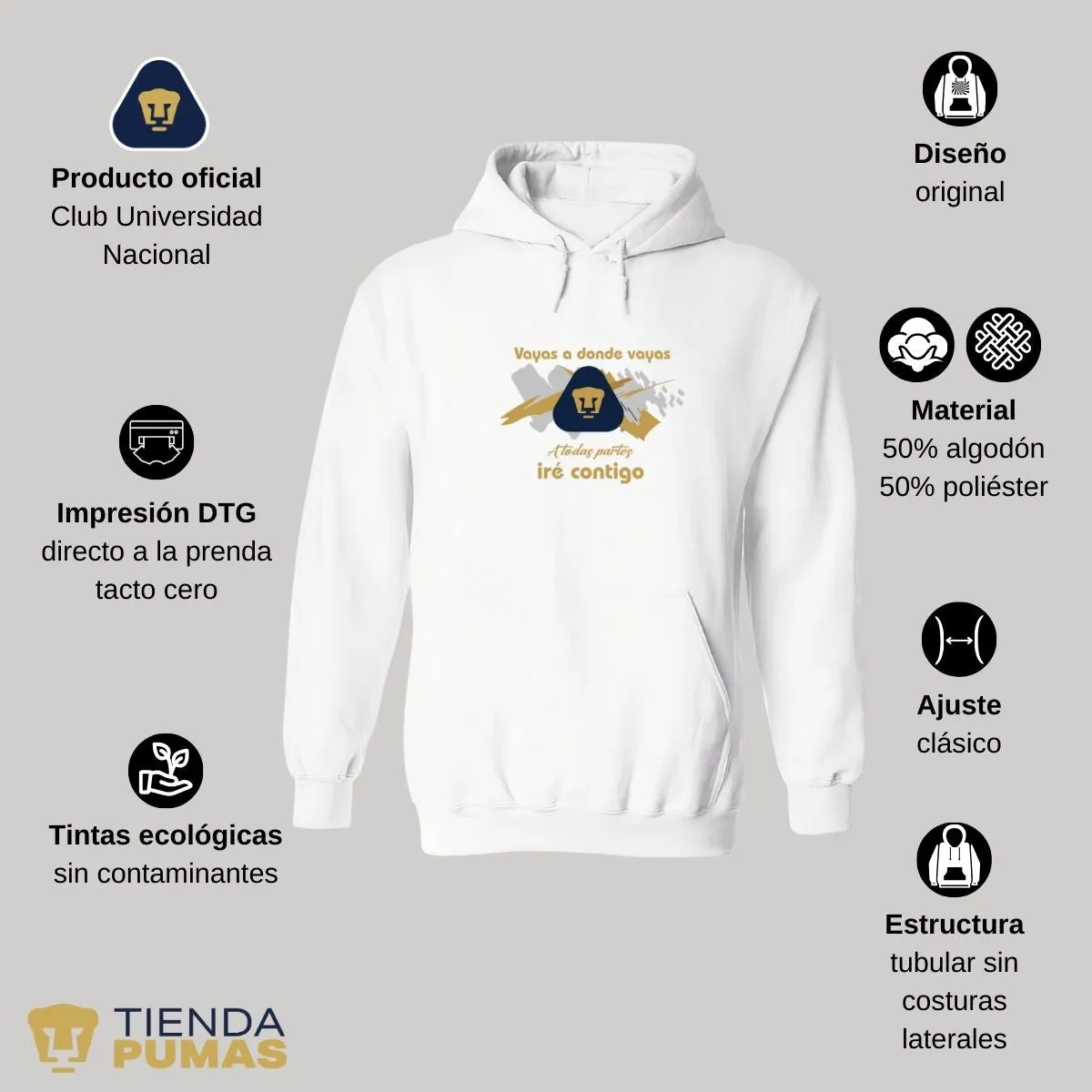 Sudadera Mujer Pumas UNAM vuelta